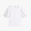 Broderte eyelets-top i blandet materiale