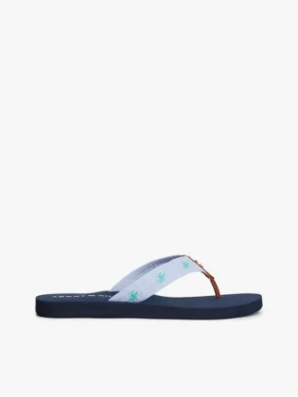 Broderte flip-flops i monogram-canvas