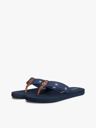 Broderte flip-flops i monogram-canvas