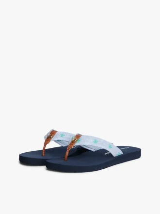 Broderte flip-flops i monogram-canvas