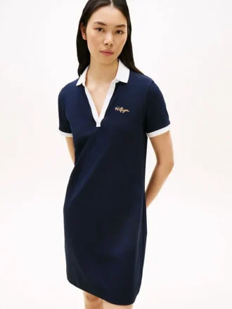 Broderte Hilfiger Script-polokjole