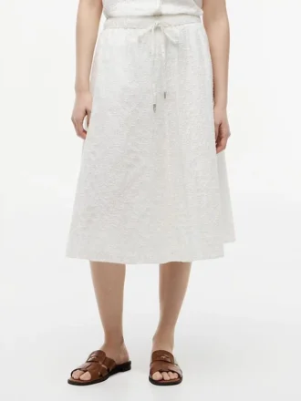 Broderte midi-skjørt med hull