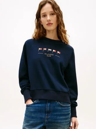 Broderte nautiske flagg-genser