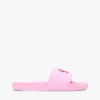 Broderte Pool-sandaler med skriftmonogram