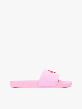 Broderte Pool-sandaler med skriftmonogram
