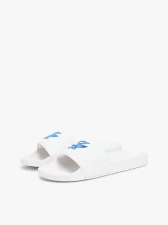 Broderte Pool-sandaler med skriftmonogram