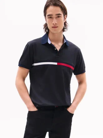 Broderte striper, normal passform, polo