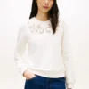 Broderte sweatshirt med hull