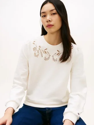 Broderte sweatshirt med hull