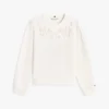 Broderte sweatshirt med hull