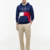 Broderte Tommy-logo Colorblock-hettegenser