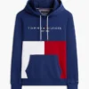 Broderte Tommy-logo Colorblock-hettegenser