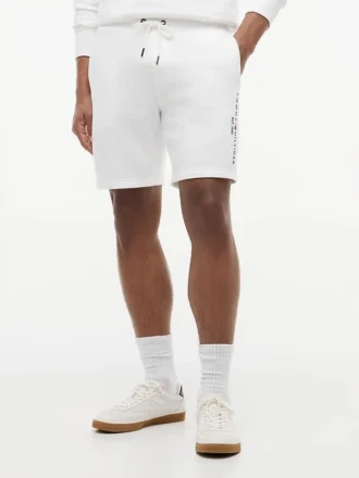 Broderte Tommy-logo-sweatshorts