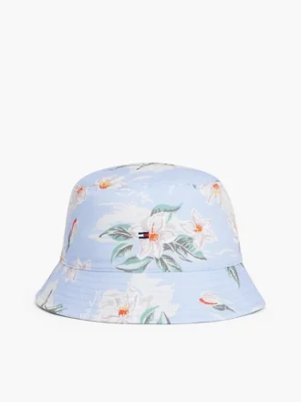 Bucket-hatt med blomstertrykk