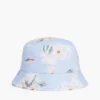 Bucket-hatt med blomstertrykk