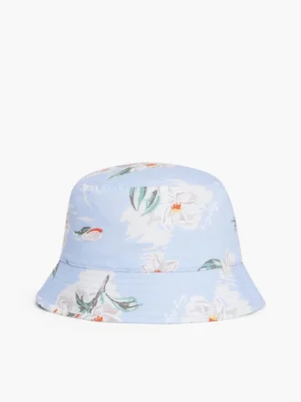 Bucket-hatt med blomstertrykk
