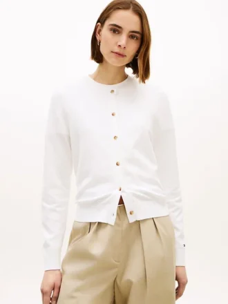 Cardigan med rund hals
