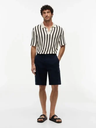 Cargo-shorts i stretch-twill med avslappet passform