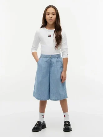 Chambray-bermudashorts for barn
