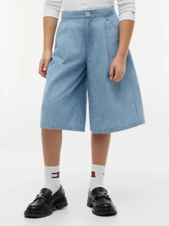 Chambray-bermudashorts for barn