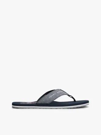 Chambray-lin-flip-flops