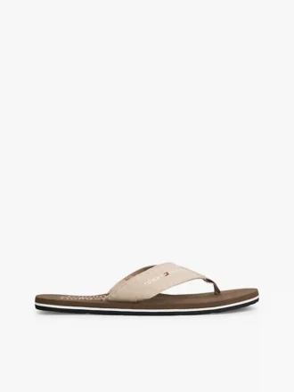 Chambray-lin-flip-flops