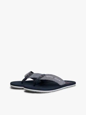 Chambray-lin-flip-flops