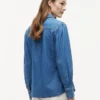 Chambray-skjorte med puffermmer