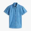 Chambray-skjorte med puffermmer
