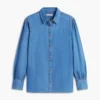 Chambray-skjorte med puffermmer