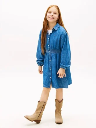 Chambray-skjortekjole for barn