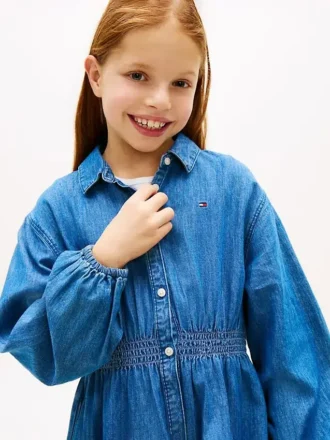 Chambray-skjortekjole for barn