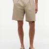 Chino-shorts i avslappet bomulls- og linblanding