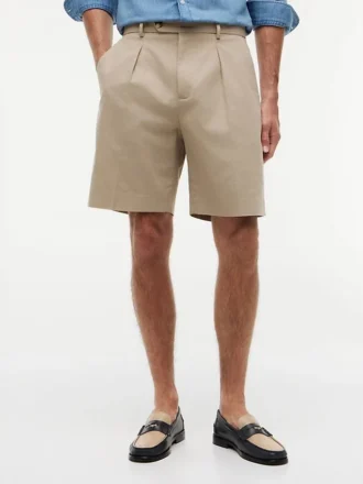 Chino-shorts i avslappet bomulls- og linblanding