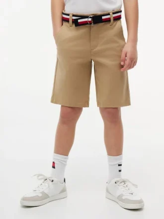 Chino-shorts med belte for barn