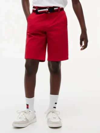 Chino-shorts med belte for barn