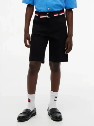 Chino-shorts med belte for barn