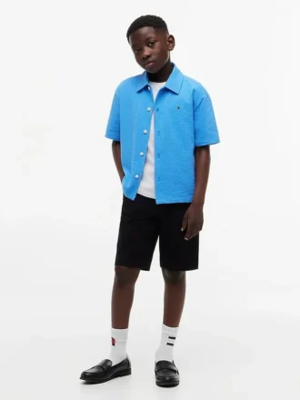 Chino-shorts med belte for barn