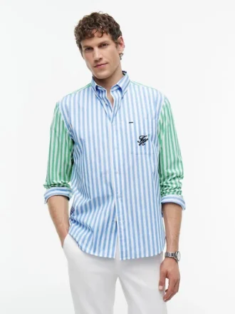 Classic Fit Mix Stripe Paper-Touch-skjorte