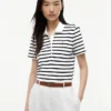 Classic Fit Striped Stretch Pique Polo