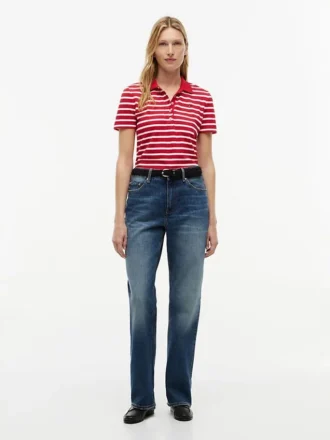 Classic Fit Striped Stretch Pique Polo