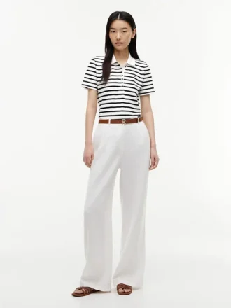 Classic Fit Striped Stretch Pique Polo