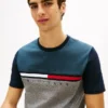Colorblock Flag Stripe Logo T-skjorte