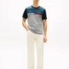 Colorblock Flag Stripe Logo T-skjorte