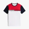 Colorblock Flag Stripe Logo T-skjorte