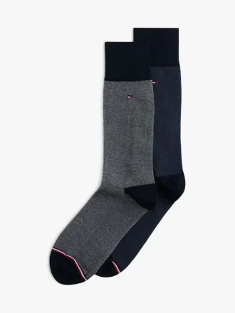 Contrast Pique Trouser Sokker 2-pak