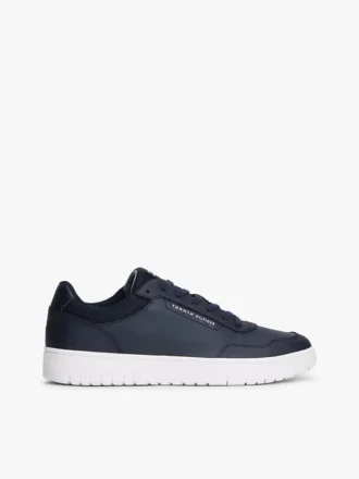 Court-sneaker i blandet skinn