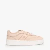 Court-sneaker i kornet skinn