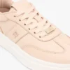 Court-sneaker i kornet skinn