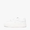 Court-sneaker i kornet skinn